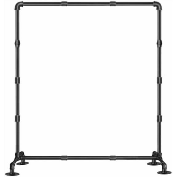 Industrial Pipe Clothing Rack Free Standing,Vintage Commercial Grade Black Pipe Garment Racks Organizer with 4 Stable Feet for Hanging Clothes Retail Display