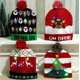 thumbnail image 2 of Promoción, artware eléctrico, vacaciones, diseños decorativos de mezcla de invierno, sombrero de Navidad LED intermitente de punto, 2 of 4