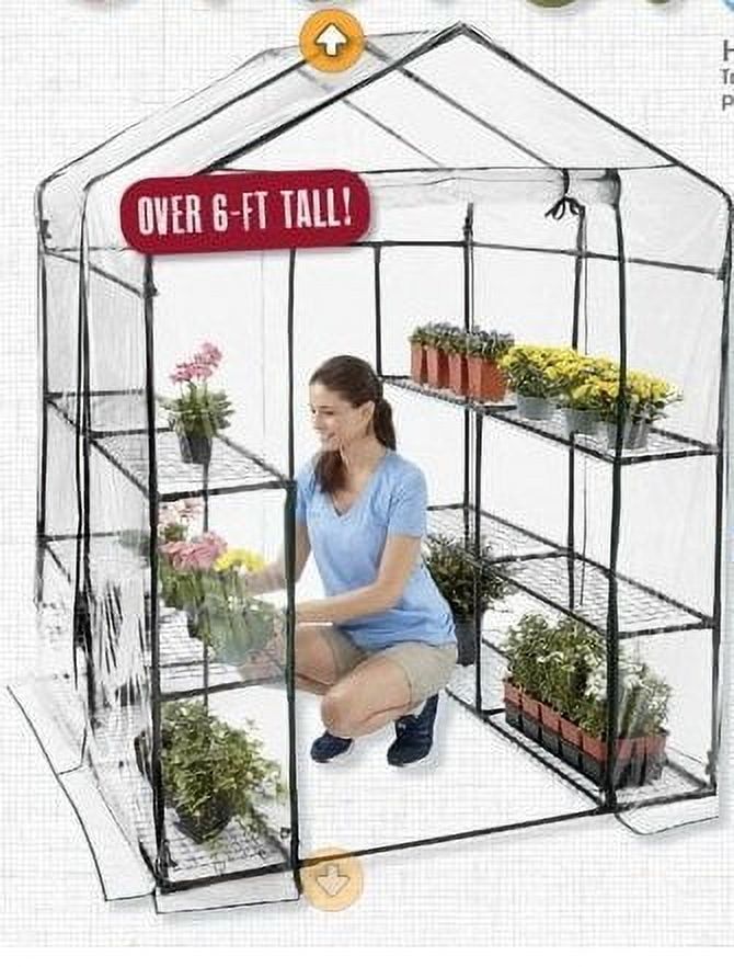 Winter Wonder Walk-in Greenhouse, Waterproof, 3 Tiers, 12 Shelves, PVC Cover, Dimensions (56"" L x 58"" W x 77"" H) Green House Portable