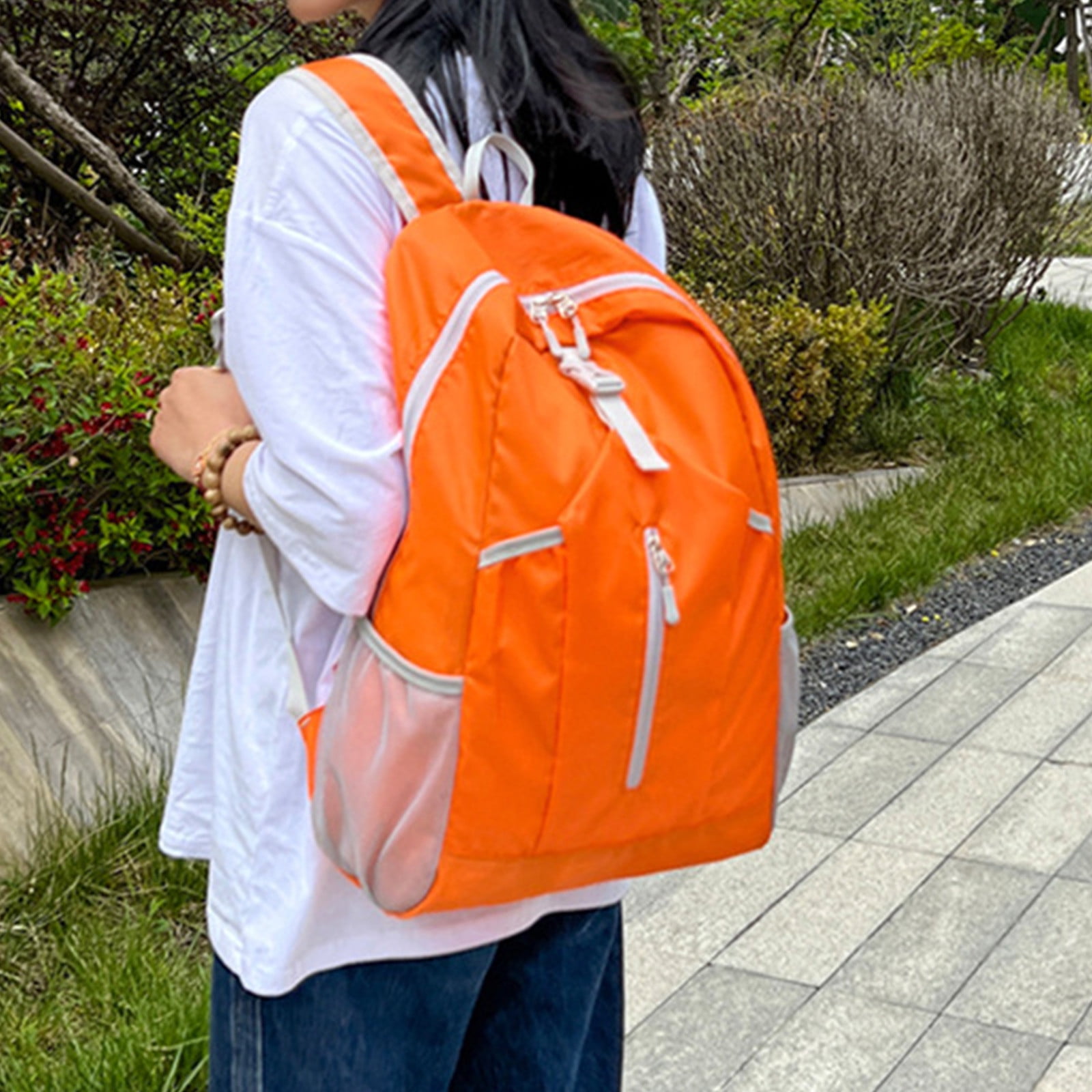 Linomo Black & White Marble Print Backpack - Waterproof Polyester Daypack For Travel & Hiking