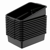 Minekkyes 12 Packs Plastic Bus Tubs, Small Commercial Bus Box, 13 L Dish Tubs Food Service Tub, Black