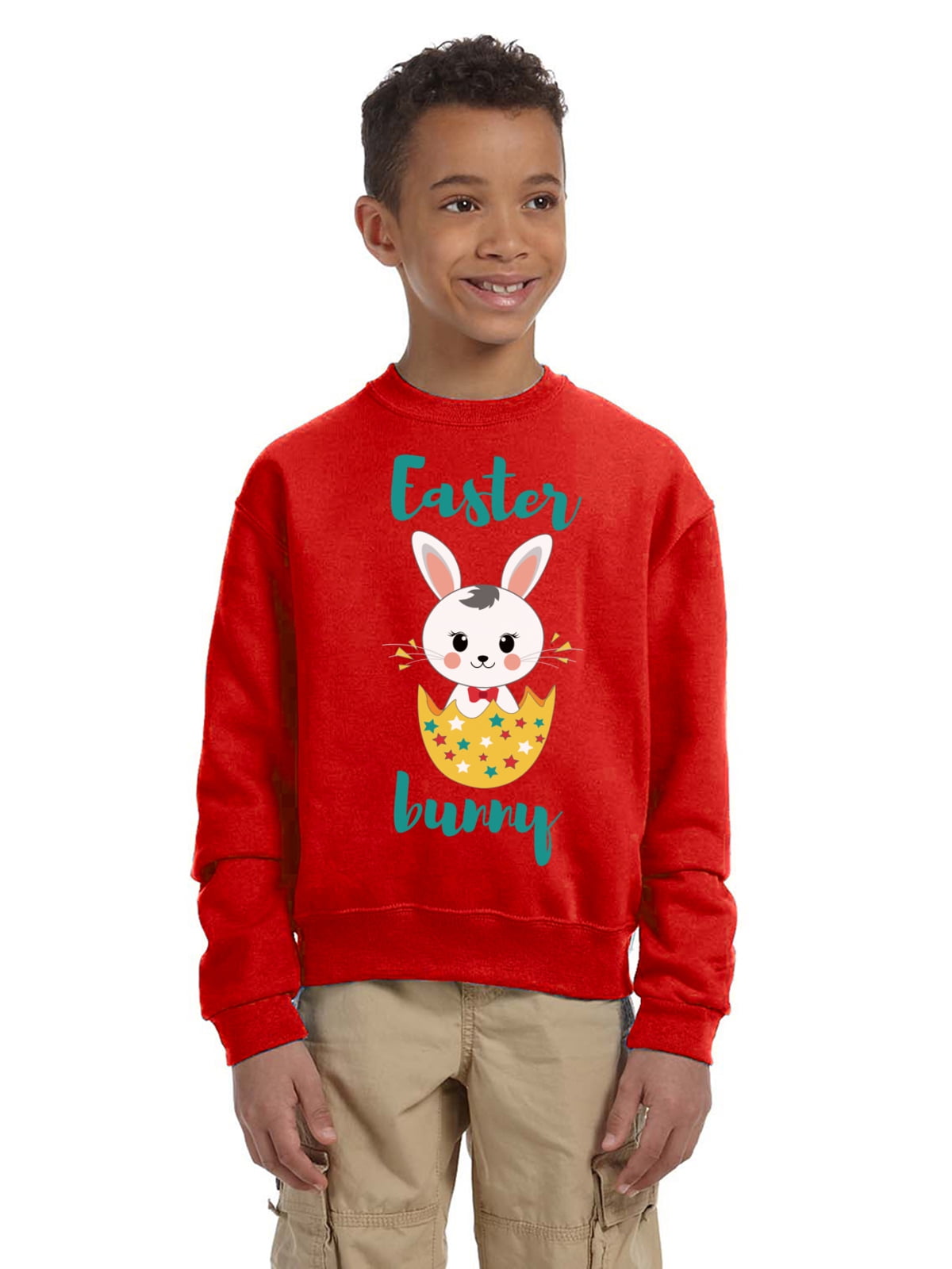 Easter Bunny Boy Easter Sweatshirt for Kids Sweater Youth S M L XL