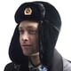 thumbnail image 1 of Sombrero de trampero ruso con insignia soviética Sombrero cosaco ushanka de piel sintética Talla única Negro, 1 of 4
