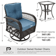 thumbnail image 4 of Amopatio 3 Pcs Steel Outdoor Bistro Sets with Thickened Cushions and Table, Blue, 4 of 8