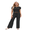 Black, variant on Jumpers 2 Piece for Women's Knit Short Sleeve Tops High Waisted Wide Leg Pants S-XL