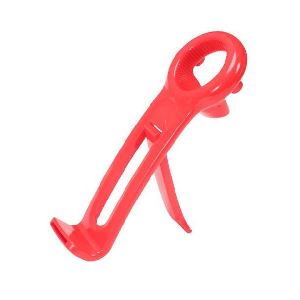 Abridor de botellas y latas 2 en 1. Fácil de usar. Versátil. Novedoso. Antideslizante. Agarre cómodo. Rojo