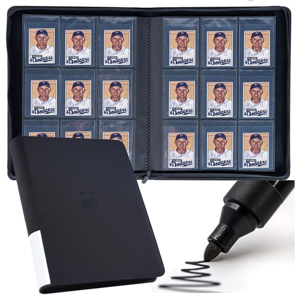 BOMIIPOR Semi Rigid Card Holder Binder, Premium Card Saver 1 Binder with Sleeves for Trading Cards & Sports Cards Storage - Holds 540 Semi Rigid Card