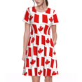 thumbnail image 1 of Bixox Robe d'Été à Manches Courtes pour Femmes Robe Ample Longueur Genou avec Poches-Canada, 1 of 7