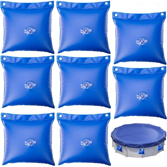 8 Pack Swimming Pool Cover Hanging Bag - 0.4 mm PVC Pool Cover Weights - Heavy-Duty Winter Water Tube for Above Ground Winter Pool Cover，11.5″L×11.5″W