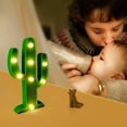 thumbnail image 3 of Bonita luz nocturna LED de cactus para habitación infantil, dormitorio, fiesta, jardín y decoración del hogar (verde)., 3 of 5