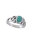 thumbnail image 4 of Oval Simulated Turquoise Celtic Endless Knot Ring .925 Sterling Silver Band Blue CZ Female Size 8, 4 of 4