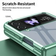 thumbnail image 4 of ELEHOLD for Samsung Galaxy Z Flip 4 Case, Slim Plating PC Transparent Hinge Protection Crystal Clear Rugged Phone Case for Samsung Galaxy Z Flip 4,Green, 4 of 7