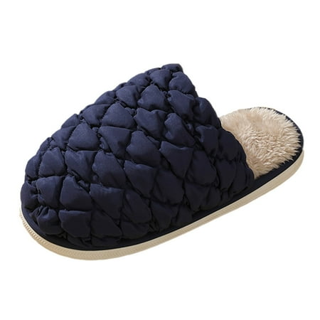 

ZHAGHMIN Comfy Slippers Men Slippers Autumn And Winter Indoor And Outdoor Fashion Solid Color Plaid Flat Bottom Comfortable Thick Bottom Warm Non Slip Mens Slippers Memory Foam Extra Extra Wide Slip