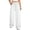 White, variant on hoksml Women's High Waist Straight Leg Pants, Casual Button Detail Trousers with Pockets and Shirred Waist