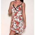thumbnail image 2 of Ladies Chemise - Classic printed babydoll White - Red  Floral Print, 2 of 3