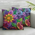 thumbnail image 3 of ONETECH Square Throw Pillow Covers Colorful Mandala Flowers Pillow Cases Decorative for Home Bedroom Sofa Watercolor Nature Floral Interlaced Petals Painting Pillowcases, 3 of 5