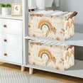 thumbnail image 2 of Yayeee Foldable Storage Basket for Shelves with Handles Set of 2 Waterproof Cloth Bins, Retro Rainbow, 2 of 7