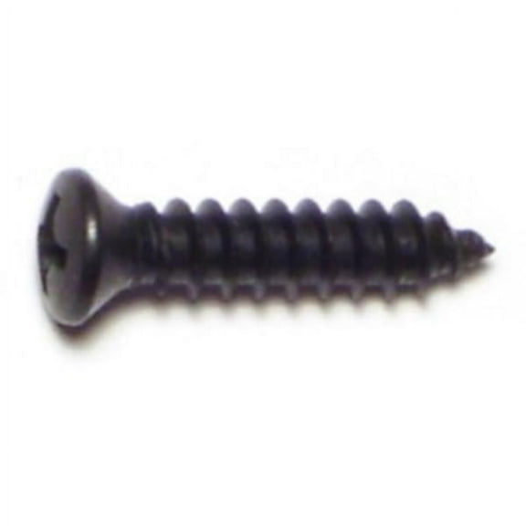 #8 x 3/4" Black Steel Phillips Oval Head Sheet Metal Screws SMSJ-097 (25 pcs.)