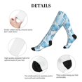 thumbnail image 6 of Socks Calf Pressure Socks Breathable Moisture Absorbent 11.8in×7.9in Full Print Designed For Hiking Walking Sports Lightskyblue Moroccan Trellis Hand-Drawn Sketch_3 2 Black-2, 6 of 8