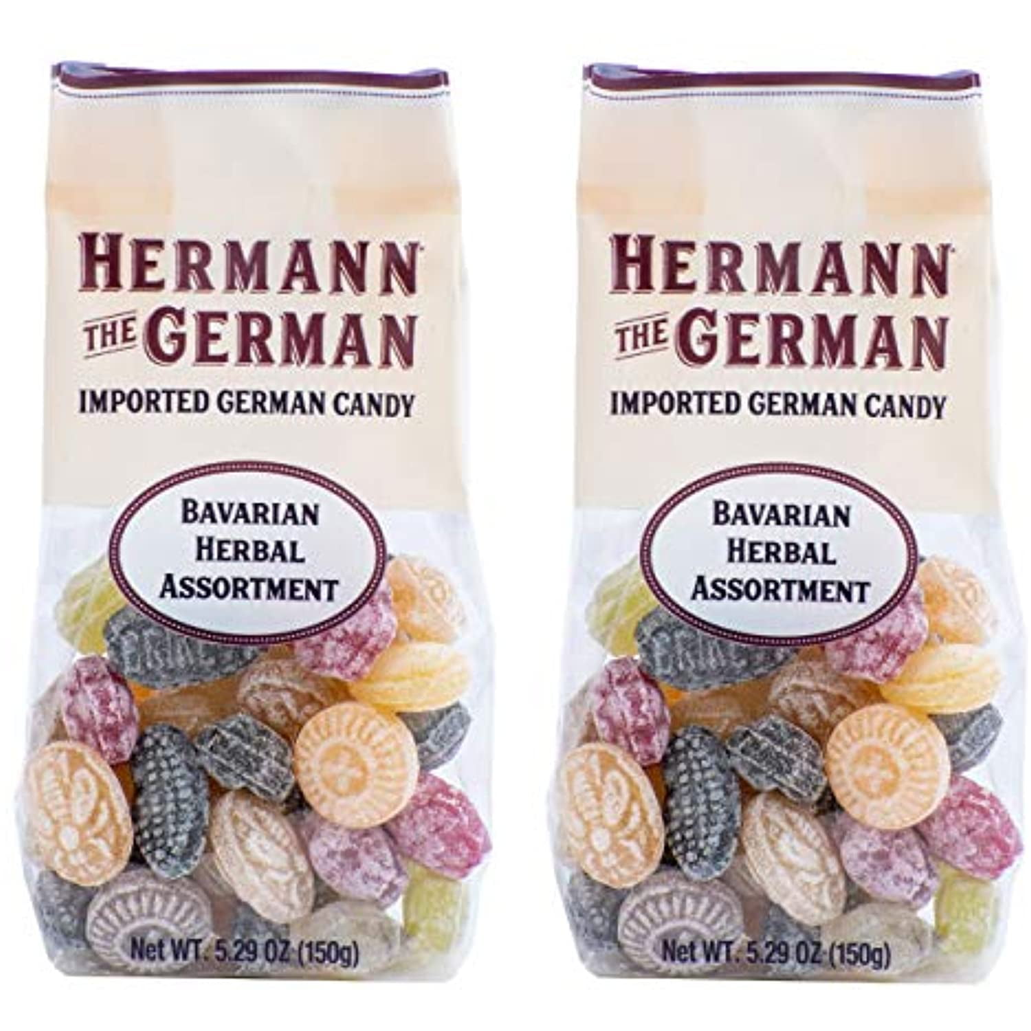 Hermann the German Hard Candy Imported Pack of 2 (Bavarian Herbal Assortment)