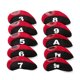 thumbnail image 1 of 10 fundas de neopreno para cabezas de hierro y palos de golf (negro y rojo), 1 of 8