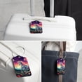 thumbnail image 6 of Unicorn Square PU Leather 2 Pack Travel Tag - Bag Tag - Suitcase Tag with Privacy Cover and Stainless Steel Ring - Suitable for Travel, Backpack, and Handbag, 6 of 7