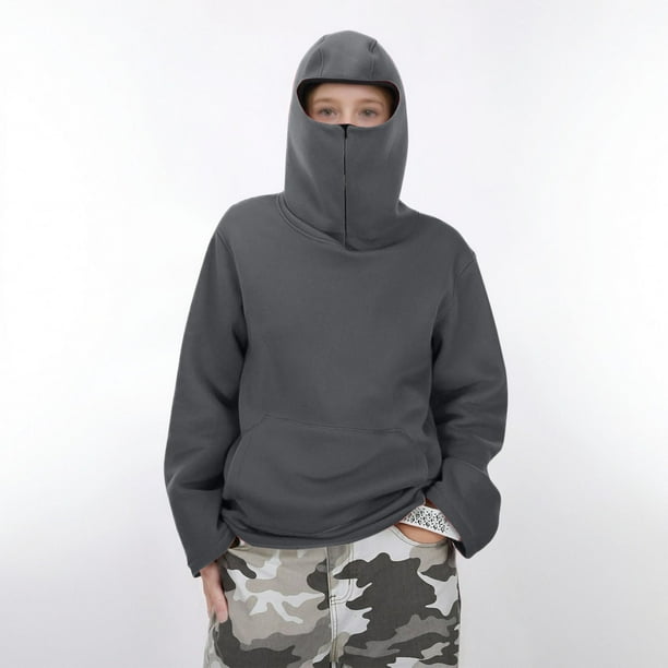 Sudadera con capucha de manga larga para niños, de invierno, de color liso, para deportes de ocio, con bolsillos, para niñas, de poliéster