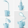 thumbnail image 4 of Fiudx Ofertas de la semana Lámpara de mesa con protección para los ojos, pluma de Cactus, lámpara de mesa LED, carga, mesita de noche para estudiantes, dormitorio, lectura, lámpara de mesa Natural, 4 of 7
