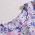 thumbnail image 6 of ITSAME Floral Dress for Girls Cotton Puff Short Sleeve Crewneck Summer Loose Casual A-Line Dress Purple Size 13-14, 6 of 9