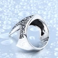thumbnail image 5 of Anillo de armadura tallado de acero inoxidable con joyería vintage personalizada, anillo de moda para hombres, 5 of 5