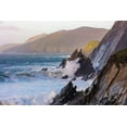 thumbnail image 2 of Haney, Chuck 32x23 White Modern Wood Framed Museum Art Print Titled - Waves crash into cliffs on Dunmore Head with Blasket Islands on the Dingle Peninsula-Ireland, 2 of 4