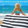 thumbnail image 3 of Exclusivo Mezcla Cotton Oversized 35"x70" Cabana Stripe Beach Towel, Super Absorbent Soft Plush Pool Towel, Bath Towel (Charcoal Grey), 3 of 9