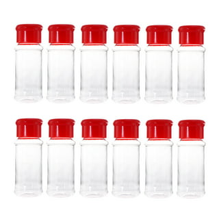 12 Pack - Large Plastic Salt and Pepper Shakers with Lid, Tall Cooking  Spice Dispenser, Seasoning Container Pourer with Shaker Lids, 8.5 oz., Red