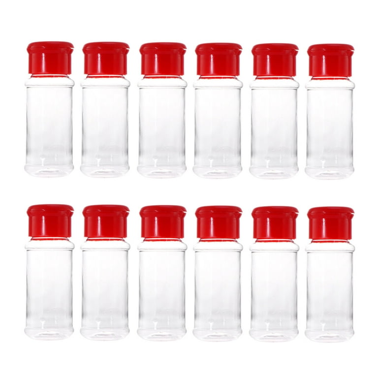 3.5oz Clear Plastic Spice Jars with Shaker Lids Labels Spice Bottle Seasoning  Containers for Herbs