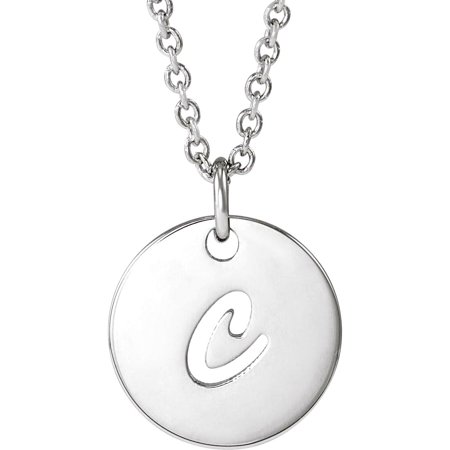 925 Sterling Silver Letter Name Personalized Monogram Initial C 9.97x9.97mm 16-18 Inch Polished Script Initial Necklace