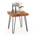 thumbnail image 1 of Costway 1 Pce Table d'Appoint Carrée Table d'Appoint Accent Récupéré Bois de Teck d'Indonésie Support pour Plante Patio Rustique, 1 of 10