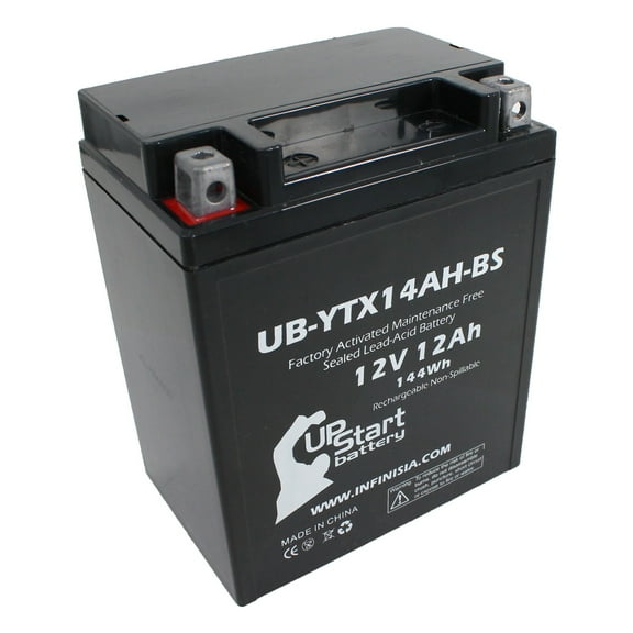 UB-YTX14AH-BS Battery Replacement for 1998 Kawasaki KLF220-A Bayou (CN) 220 CC ATV - Factory Activated, Maintenance Free, Motorcycle Battery - 12V, 12AH, UpStart Battery Brand