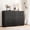 Black, variant on TROPOW Dresser for Bedroom with 6 Drawers, Modern Chest of Drawers with Metal Handle, Wooden Dresser TV Stand, Wooden Cabinet Organizer for Bedroom, Living Room, Hallway