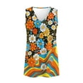 thumbnail image 4 of Jeiento Abstract Hippie Flower Tank Tops for Women 70S 80SColorfull Swirl Wavy T-shirt Loose Fit Dressy Workout T-shirts Lady Casual V Neck Sleeveless Shirts Basic Blouse Y2K Clothes,XL, 4 of 7