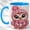 Blue, variant on Pink Owl Coffee Mug, Jeweled Owl Mug, Ceramic 11 oz