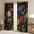 thumbnail image 2 of Homewish Retro Rustic Flower Curtains Pack of 2 (42x84 Each),Country Floral Hummingbird Curtains Blackout,Green White Red Bedroom Curtains For Girls,Ultra Soft Home Decor, 2 of 6