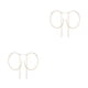 thumbnail image 3 of Qarigey Pendientes redondos geométricos de estilo Simple, Color dorado y plateado, forma C para boda, joyería de graduación oro 2piezas Qarigey CBP039585, 3 of 5