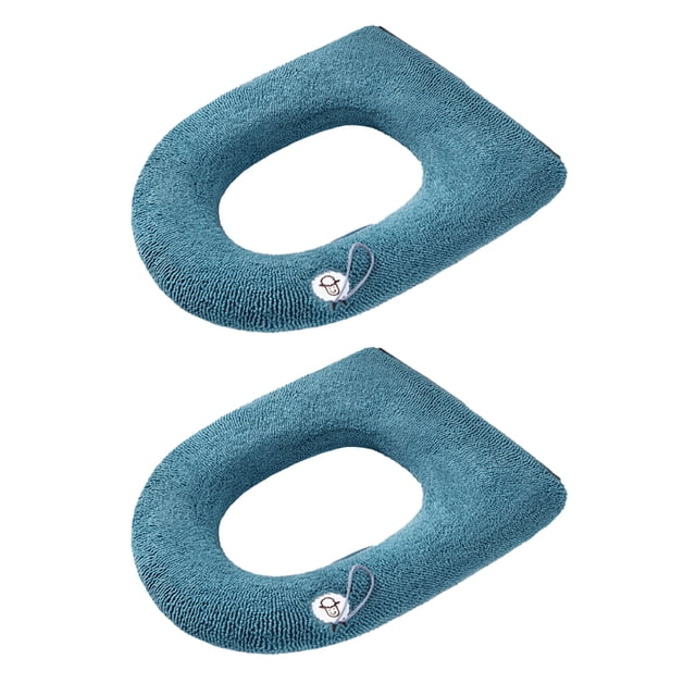 Rawiri Funda de inodoro cálida y gruesa de invierno, cojín redondo universal de felpa lavable de punto