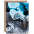 thumbnail image 1 of Abstract Swirl Paint Blue Grey Greetings Card Plus Envelope Blank inside, 1 of 3