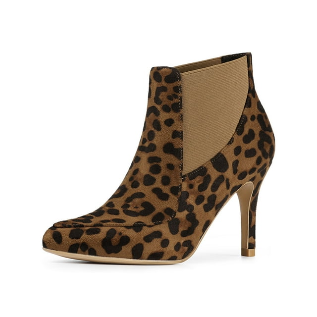 Unique Bargains Bottines Chelsea à Talon Aiguille à Bout Pointu pour Femmes
