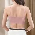 thumbnail image 5 of Women's Front Closure Bra, Full Coverage V Neck Wire Free Bra with Spaghetti Straps, Comfort Feel | VerBelle,Pink Free Size, 5 of 7