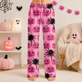 thumbnail image 4 of Halloween Pajama Pants  Soft Sleep Bottoms, Funny Print Wide Leg Fall Pajamas Casual Elastic Waist Lounge Pants, 4 of 8