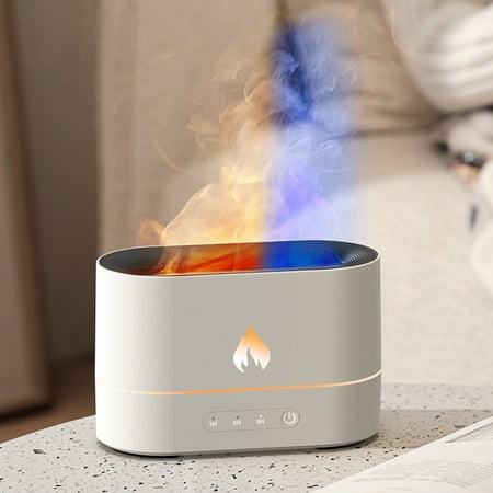 

Vikakiooze 2023 Promotion on sale Flame Humidifier For Bedroom Essential Oil Diffuser Cool Mist Humidifiers For Home Mini Air Small Persol Humidifier 200 Ml Lasts Up To 10 Hours