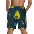 thumbnail image 4 of Balery Avocado in Space Mens Swim Trunks Swim Shorts for Men Quick Dry Inseam Beach Shorts with Compression Liner Pocket-X-Large, 4 of 9