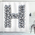 thumbnail image 1 of Ambesonne Letter H Shower Curtain, Soccer Game Day Theme, 69"Wx84"L, Black and White, 1 of 3
